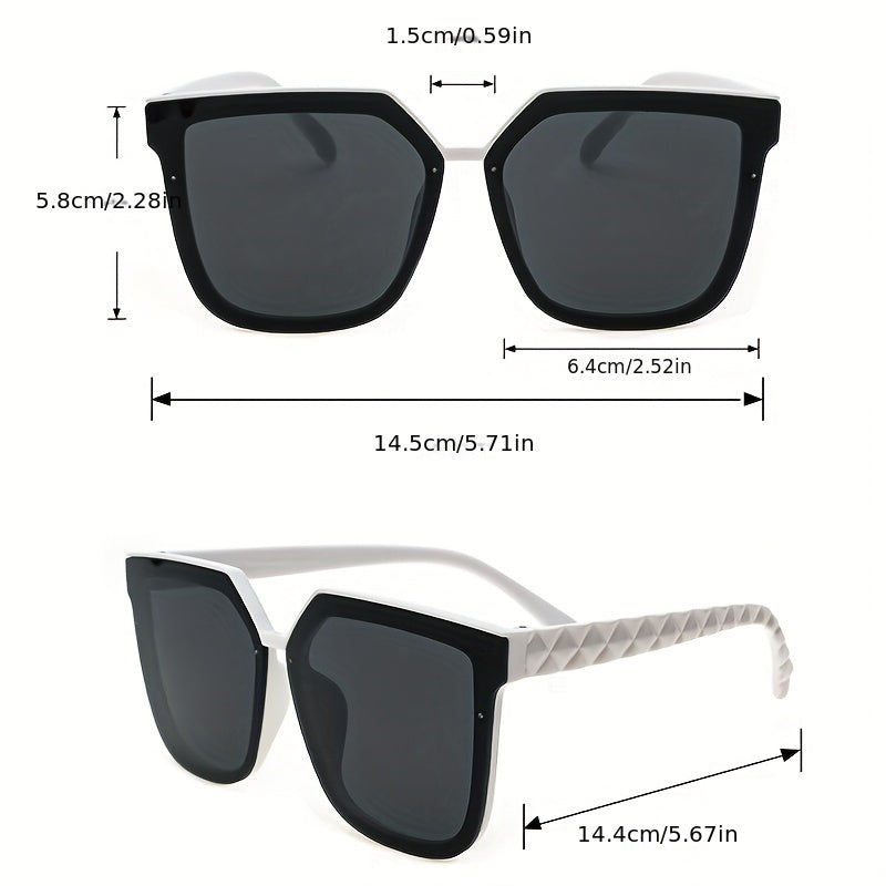 3 Pairs Square Sunglasses for Women Men Gradient UV400