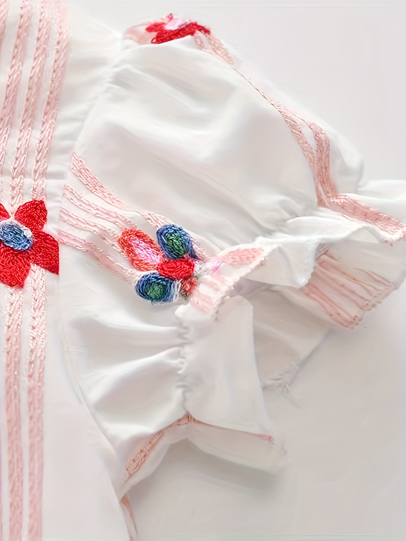 Girls Floral Print Short Sleeve Tee Top