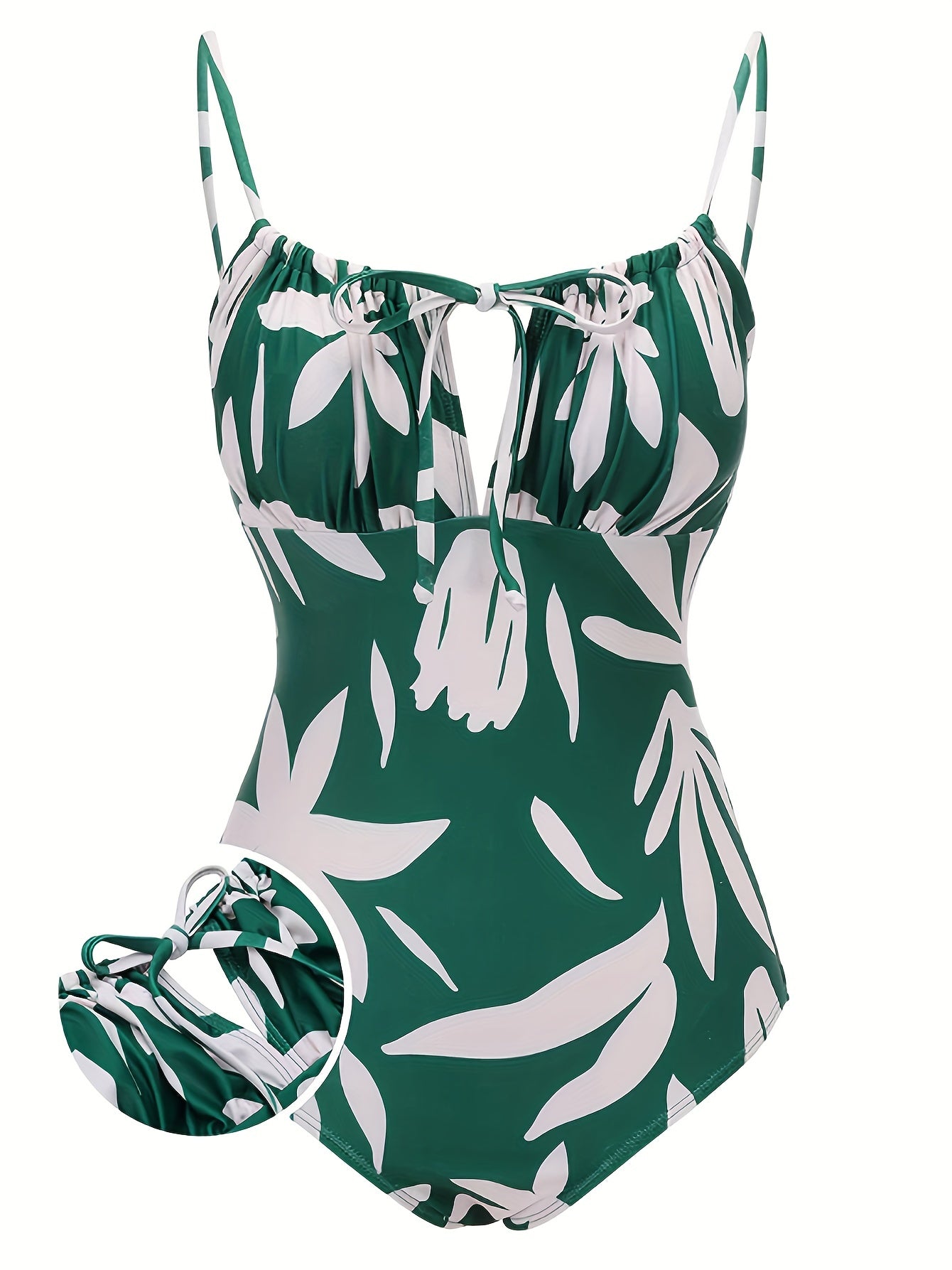 Floral Print Tummy Control One Piece Swimsuit