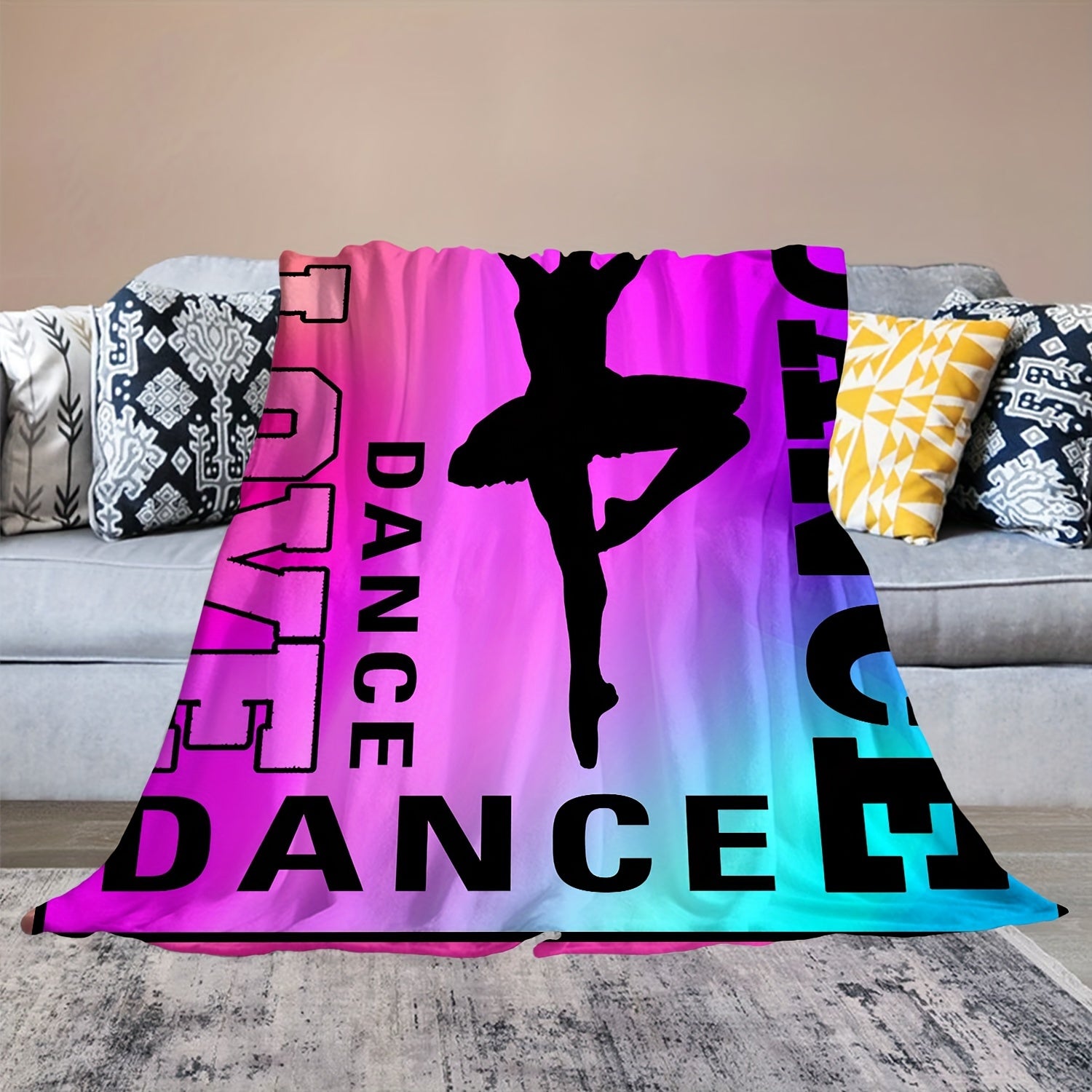 Gymnastics Flannel Throw Blanket Soft & Comfortable for Bed Sofa Home Decor