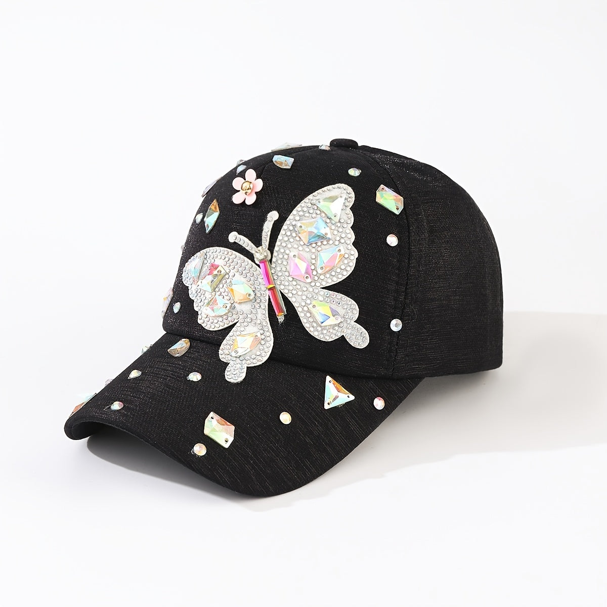 Argyle Butterfly Baseball Cap Outdoor Adjustable Casual Style Hat For Women Girl