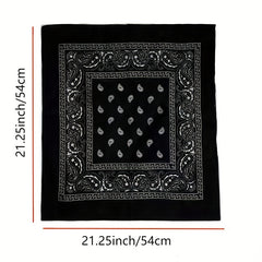 9pcs Colored Hip Hop Cashew Flower Square Scarf Bandana