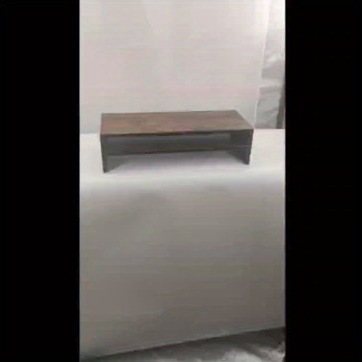 2 Tier Wooden Monitor Stand Riser For Desk - Home Office Desk Shelf