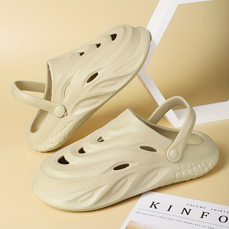 Women's Hollow Out Beach Sandals Slip On Solid Home Minimalist Shoes