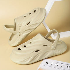 Women's Hollow Out Beach Sandals Slip On Solid Home Minimalist Shoes