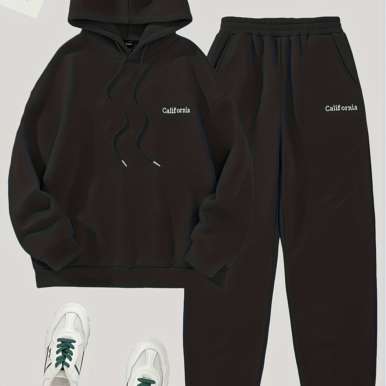 Women's Letter Print Hooded Sweatshirt & Jogger Sweatpants Set