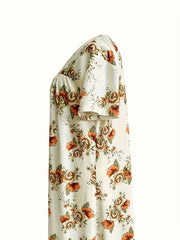 Floral Print Short Sleeve Lounge Dress