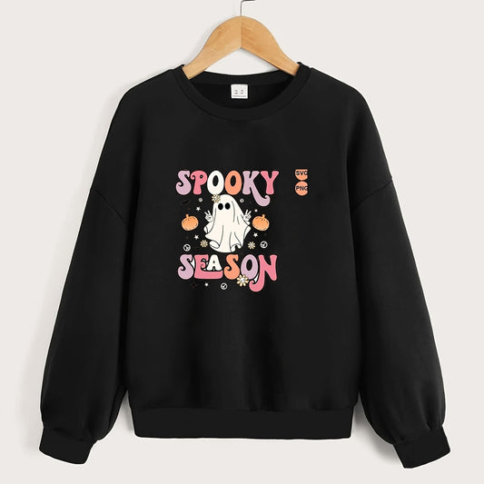 Girls' Halloween Sweatshirt Long Sleeve Pullover