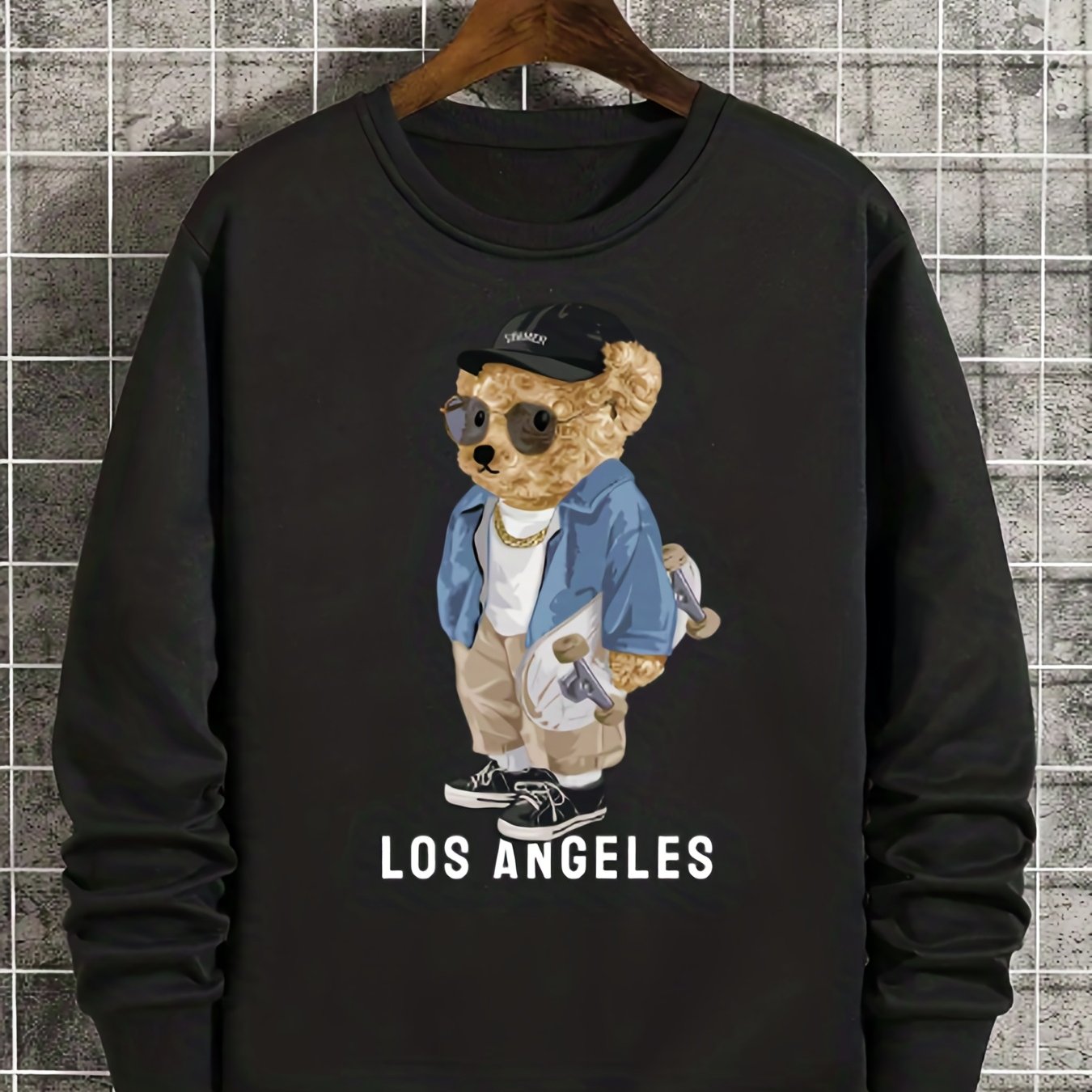 Bear Series Print Boys Casual Long Sleeve Sweatshirt