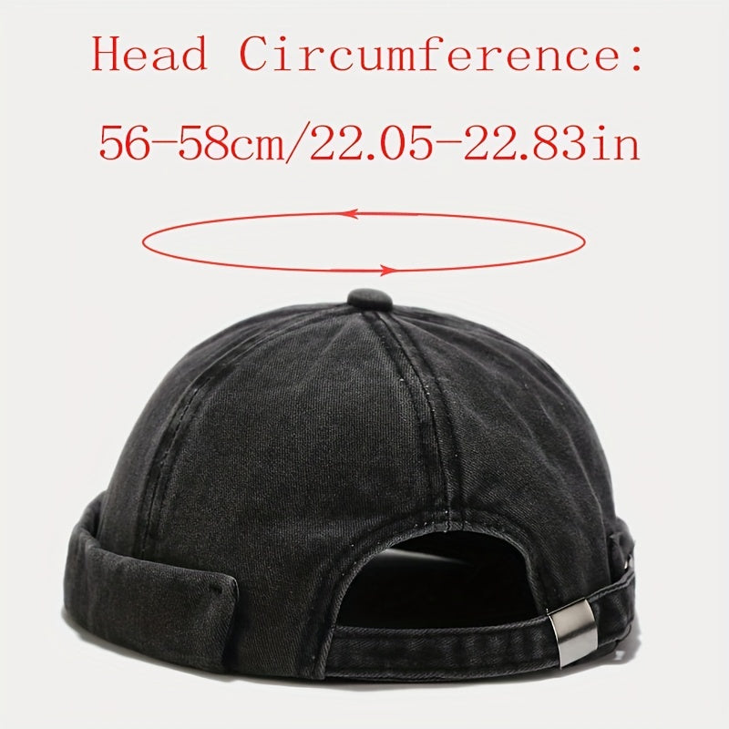 Retro Washed Melon Leather Hat Street Hip Hop All Match Landlord Hat