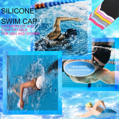 Unisex Silicone Swim Cap Waterproof Comfortable Swimming Cap