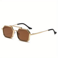 Y2K Geometric Metal Sunglasses Top Bar UV400