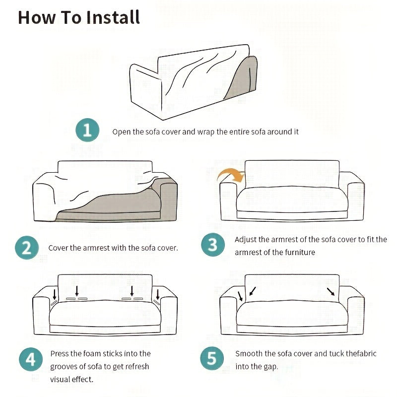 Soft & Elastic Sofa Slipcover Solid Non-slip Furniture Protector