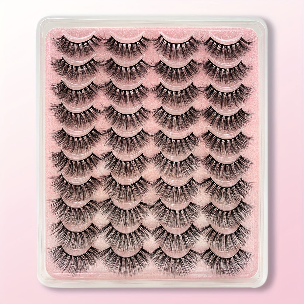 20 Pairs 3D Mink False Eyelashes for Long Lasting Voluminous Look