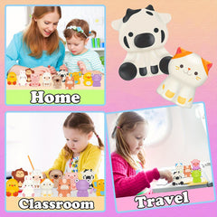 24pcs Soft Colorful Animal Squishy Toys Birthday Party Favors
