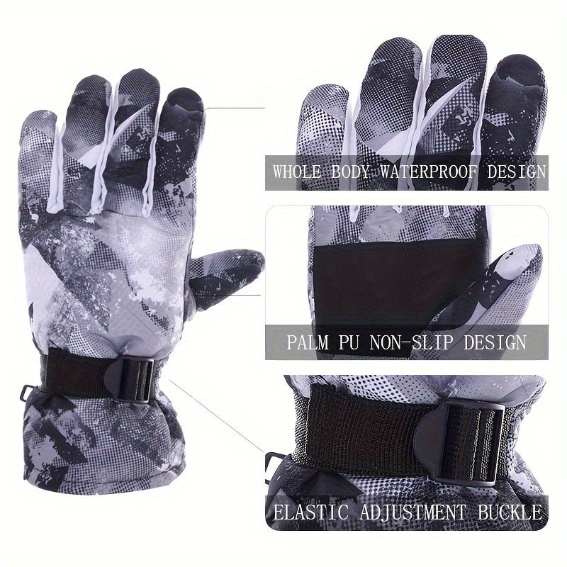Winter Ski Gloves Thickened And Velvet Windproof Waterproof