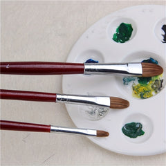 6pcs Weasel Hair Painting Brush Set Long Birch Rod Acrylic Drawing Art Supplies