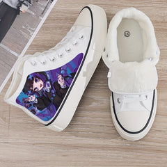 Anime Print High Top Skate Shoes Warm Plush Lining