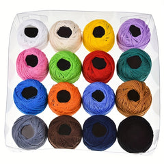 Embroidery Thread 16 Mixed Colors DIY Hand Knitting Wool Hair Clip Rubber Band