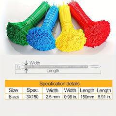 100pcs 2.49 15.01 cm Nylon Strap Self-locking Cable Tie