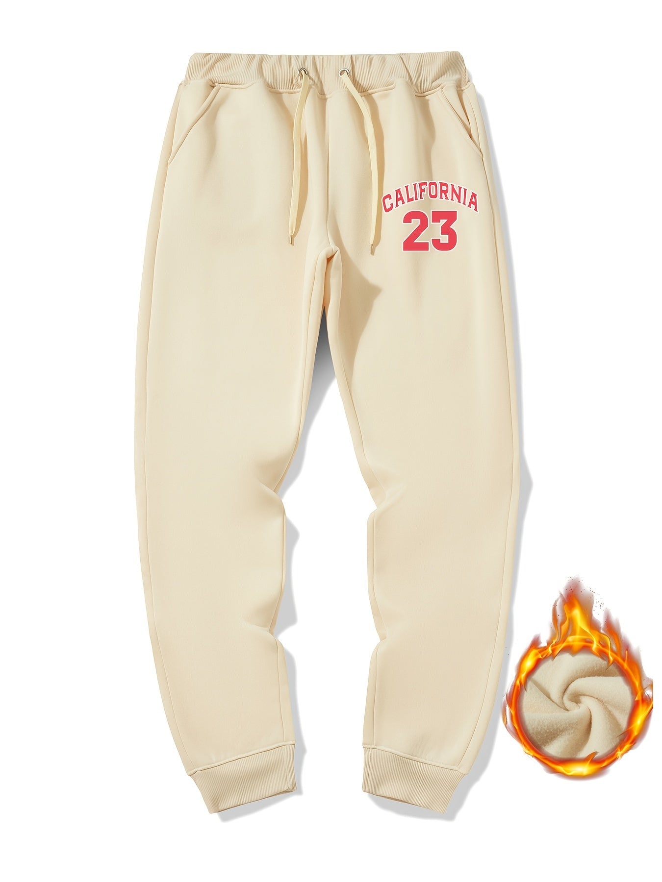 Men's Warm Sweatpants Casual Drawstring Jogger Pants