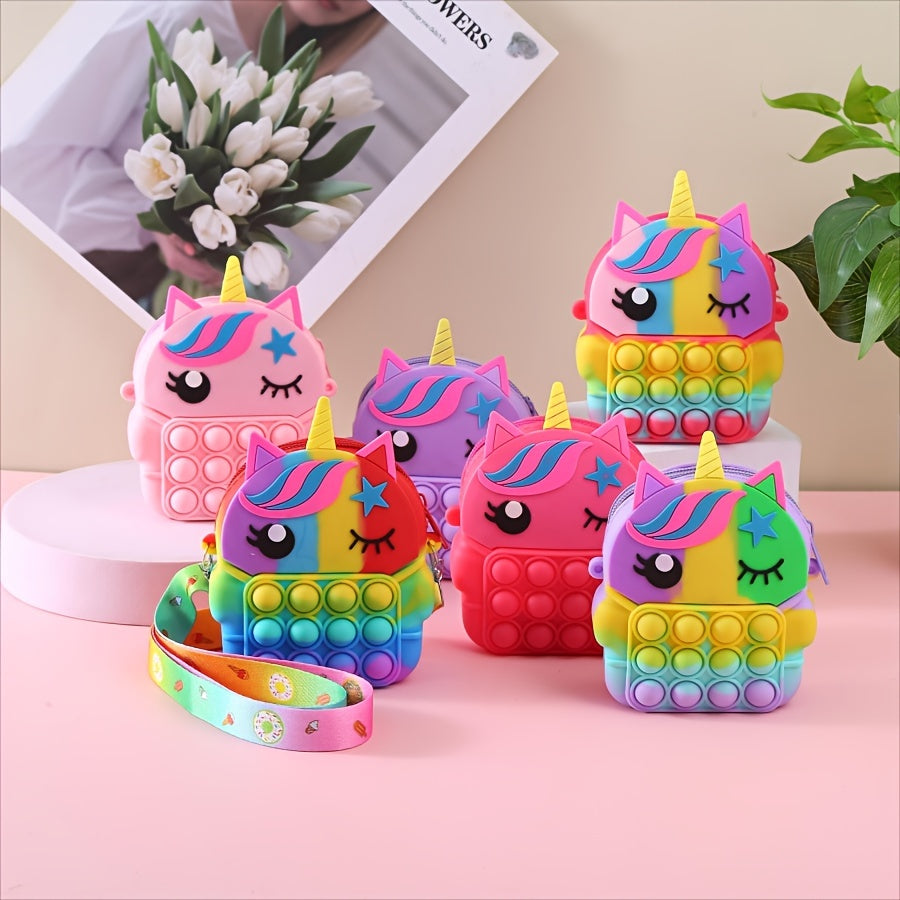 Unicorn Shoulder Bag for Girls - Pop Fidget Toy for Anxiety Relief