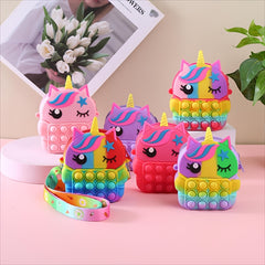 Unicorn Shoulder Bag for Girls - Pop Fidget Toy for Anxiety Relief