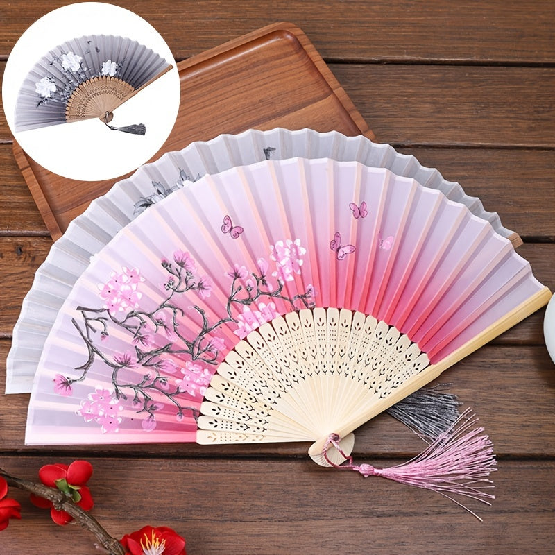 Vintage Flower Fan Summer Folding Fan