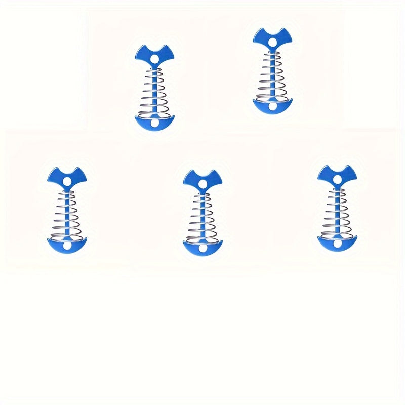 10pcs Stainless Steel Spring Fishbone Ground Nail Aluminum Alloy Anchor