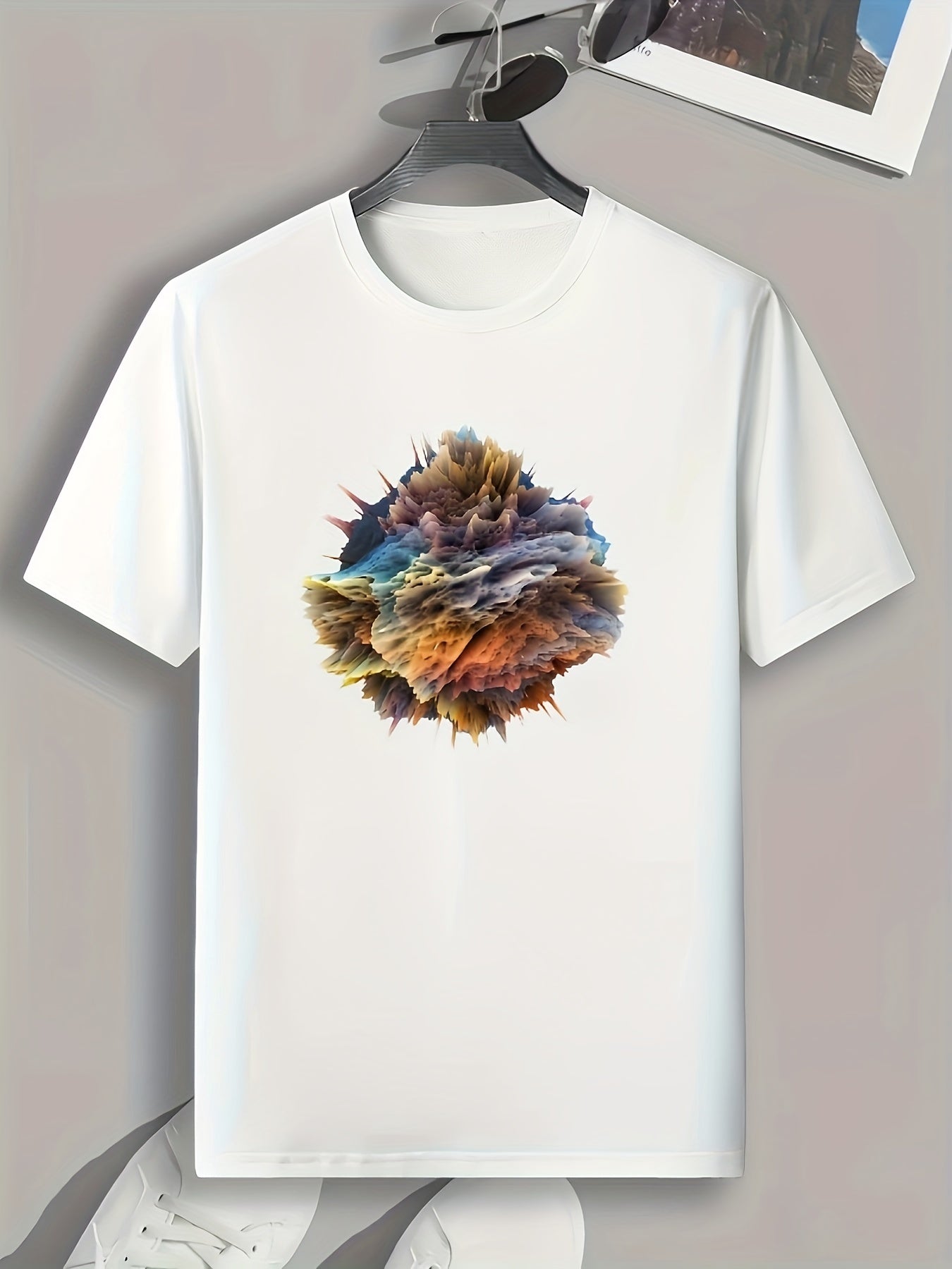 Pattern Print Men's Graphic T-shirt for Summer