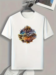 Pattern Print Men's Graphic T-shirt for Summer
