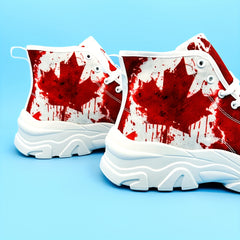 Canadian Flag Maple Leaf High Top Canvas Skate Shoes
