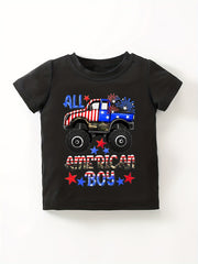 Baby Boys Casual All American Boy T-shirt for Independence Day