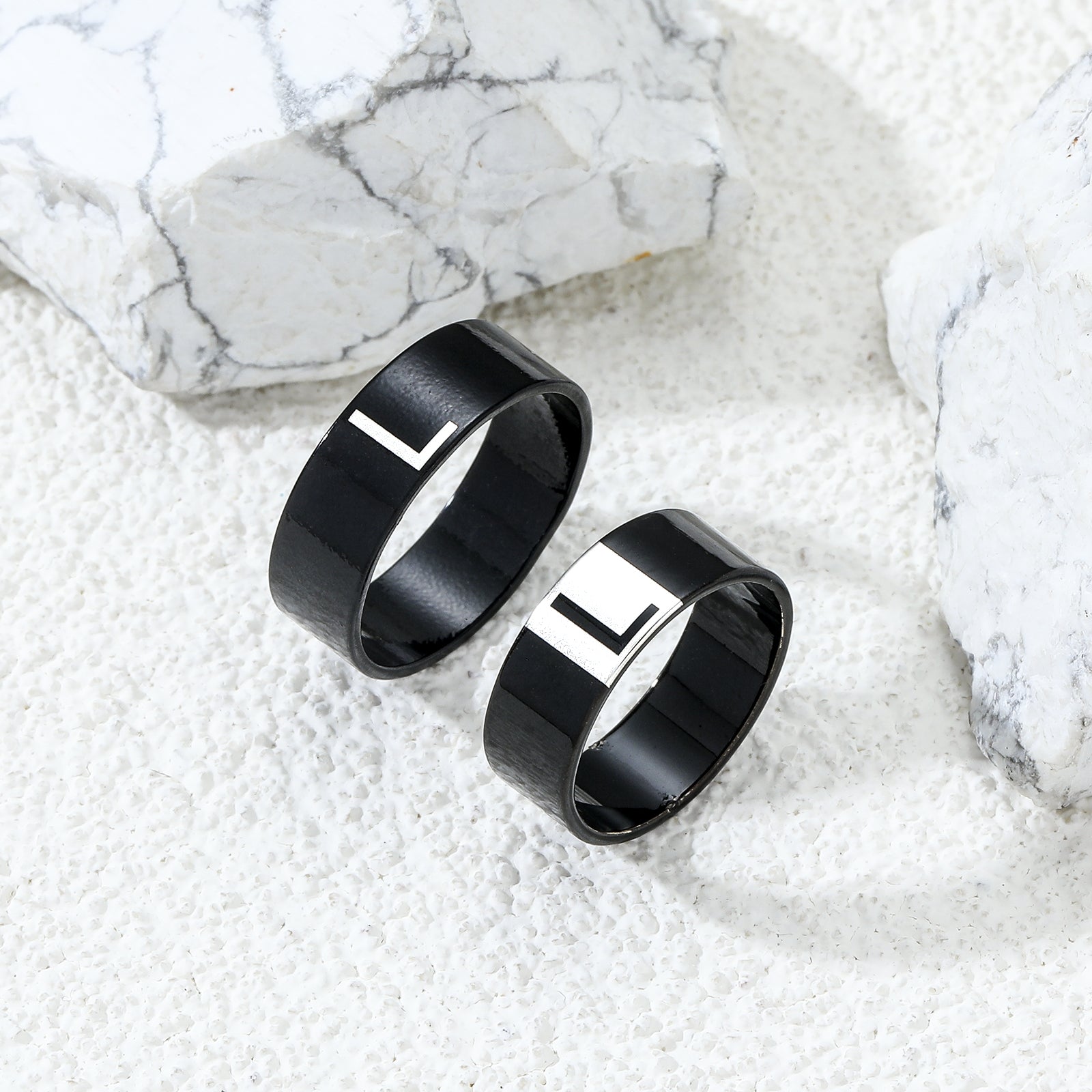 Couple Letter Rings Stainless Steel Punk Accessories Anniversary Gift
