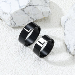 Couple Letter Rings Stainless Steel Punk Accessories Anniversary Gift