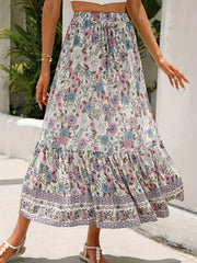 Floral Print High Waist Boho Skirt for Spring/Summer