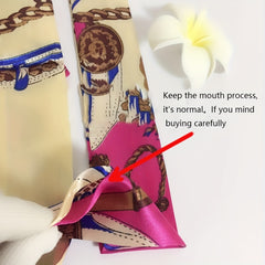 2pcs Set Skinny Scarf & Scarf Ring Long Ribbon Neckerchief Twilly Scarf