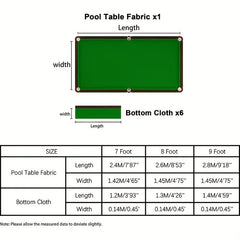 1pc Green Billiards Tablecloth High-Quality Billiard Accessories