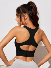 Quick Dry Medium Impact Sports Bra with Adjustable Back for Running and Yoga