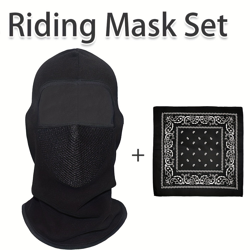 2PCS Cycling Mask Set - Windproof Mask & Square Scarf for Halloween Christmas