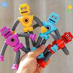 4pcs Colorful DIY Robot Toys with Suction Cups in Purple Red Yellow