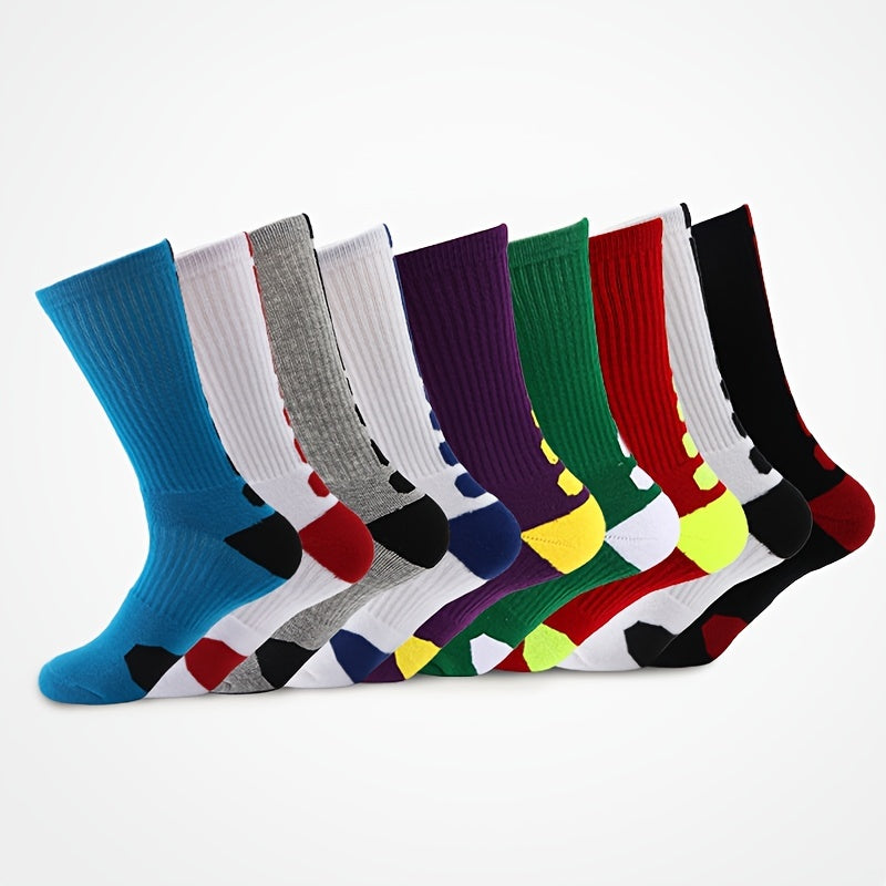 3 Pairs Men's Breathable Cotton Basketball Socks