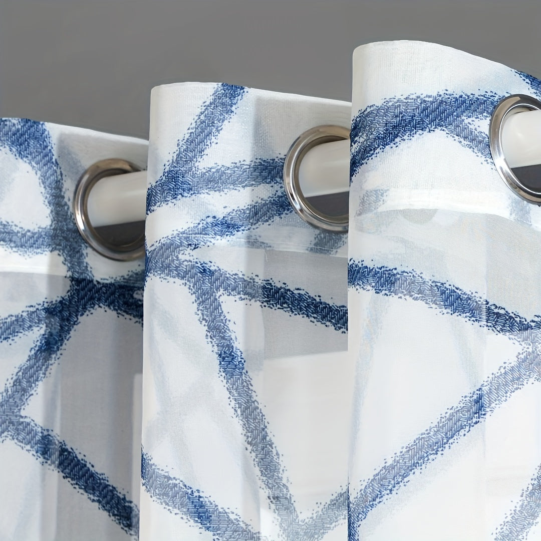 Crack Printed Sheer Curtain for Living Room and Bedroom