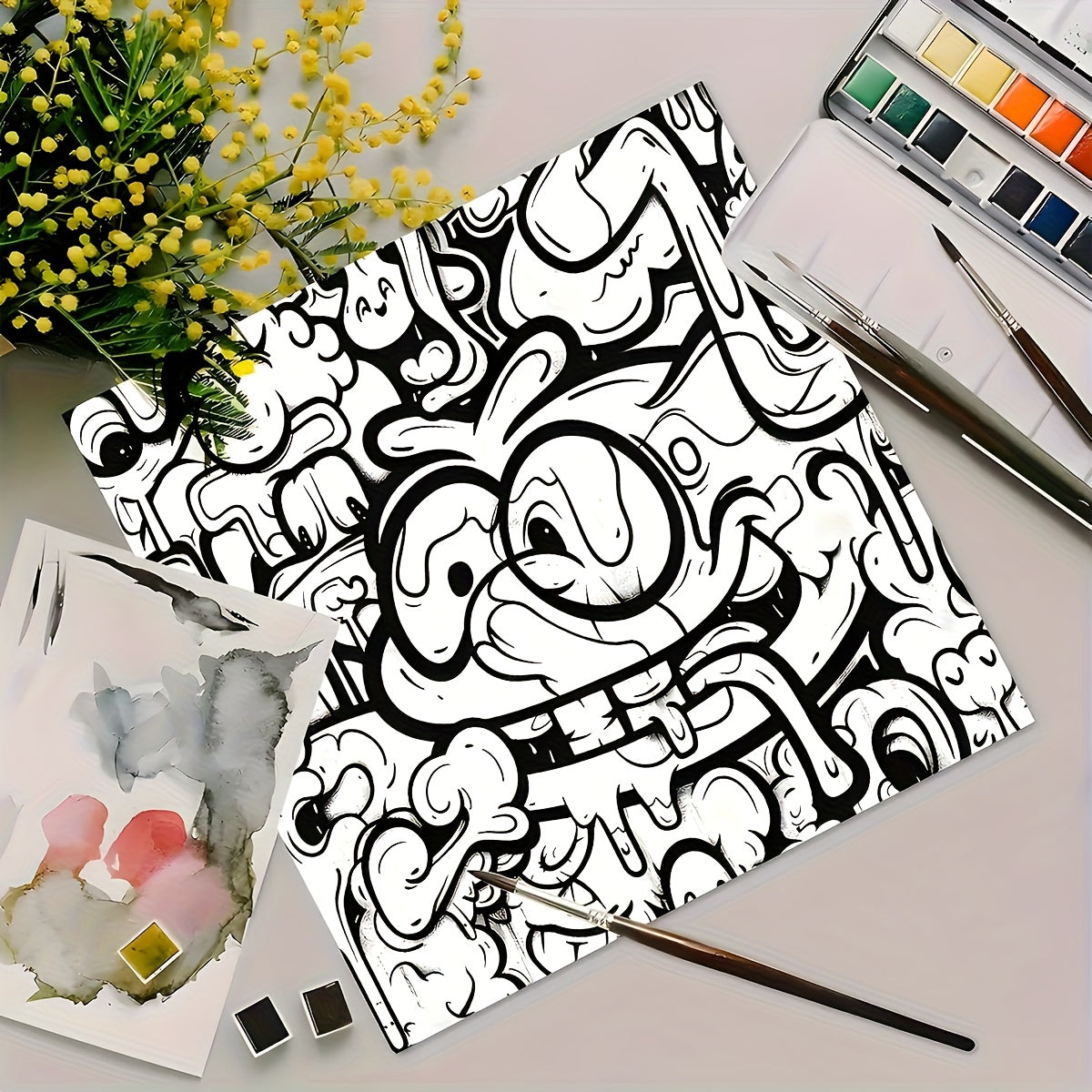 Deluxe Art Relaxation Coloring Book 24 Pages of Thick Paper Unique Cover