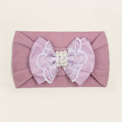 Fall Pearl Nylon Bow Baby Headband