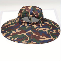 Camouflage Sun Hat Boonie Hat Mesh Breathable Adjustable Outdoor Fishing Bucket