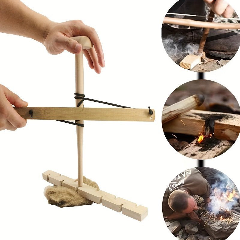 Bow Drill Friction Fire Starter Survival Tool