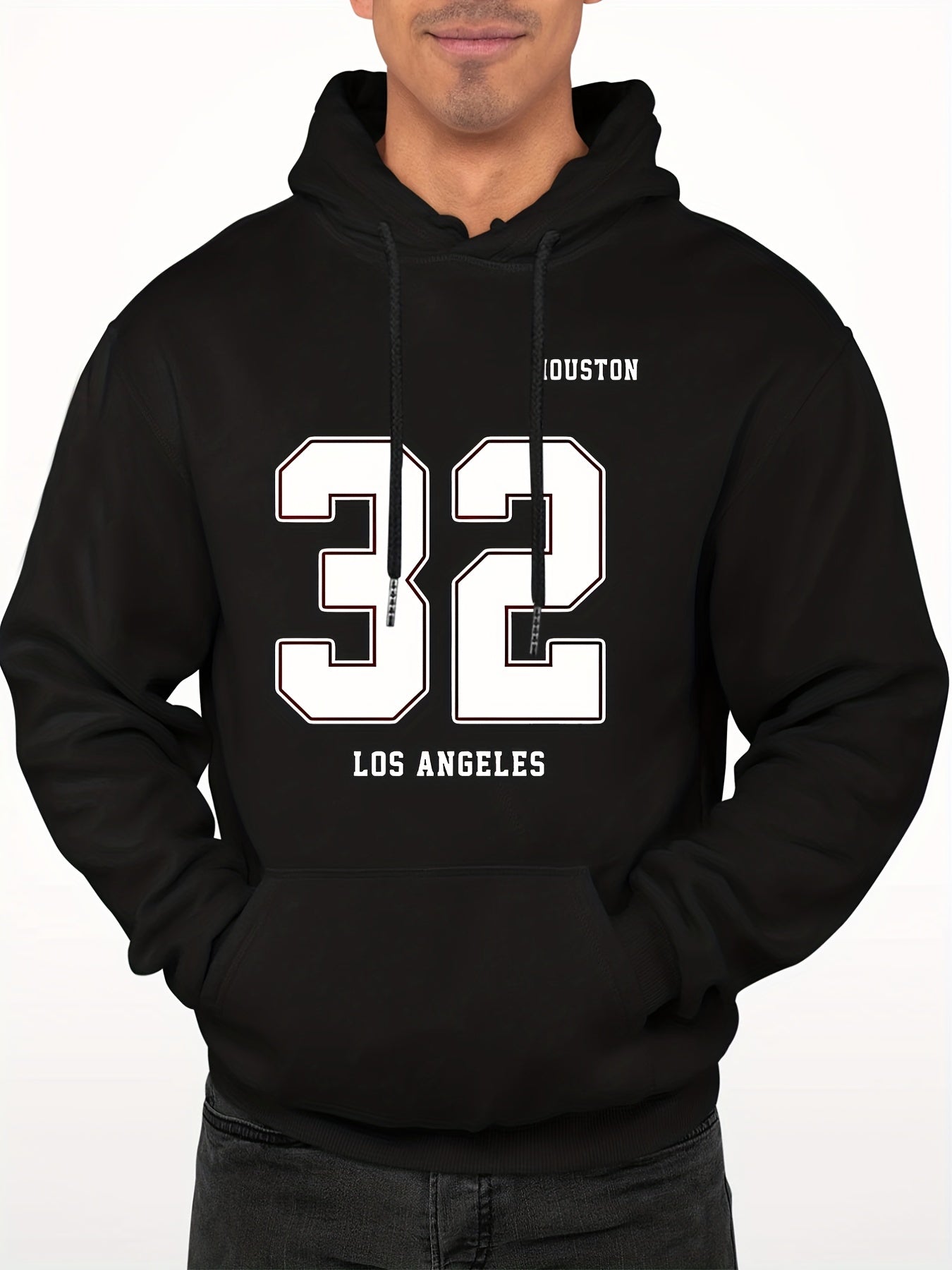 Number 32 Print Hoodie For Men Casual Graphic Pullover Hooded Sweatshirt