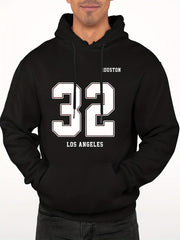 Number 32 Print Hoodie For Men Casual Graphic Pullover Hooded Sweatshirt