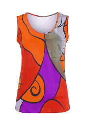 Colorful Sleeveless Tank Top Crew Neck Casual Top for Spring & Summer